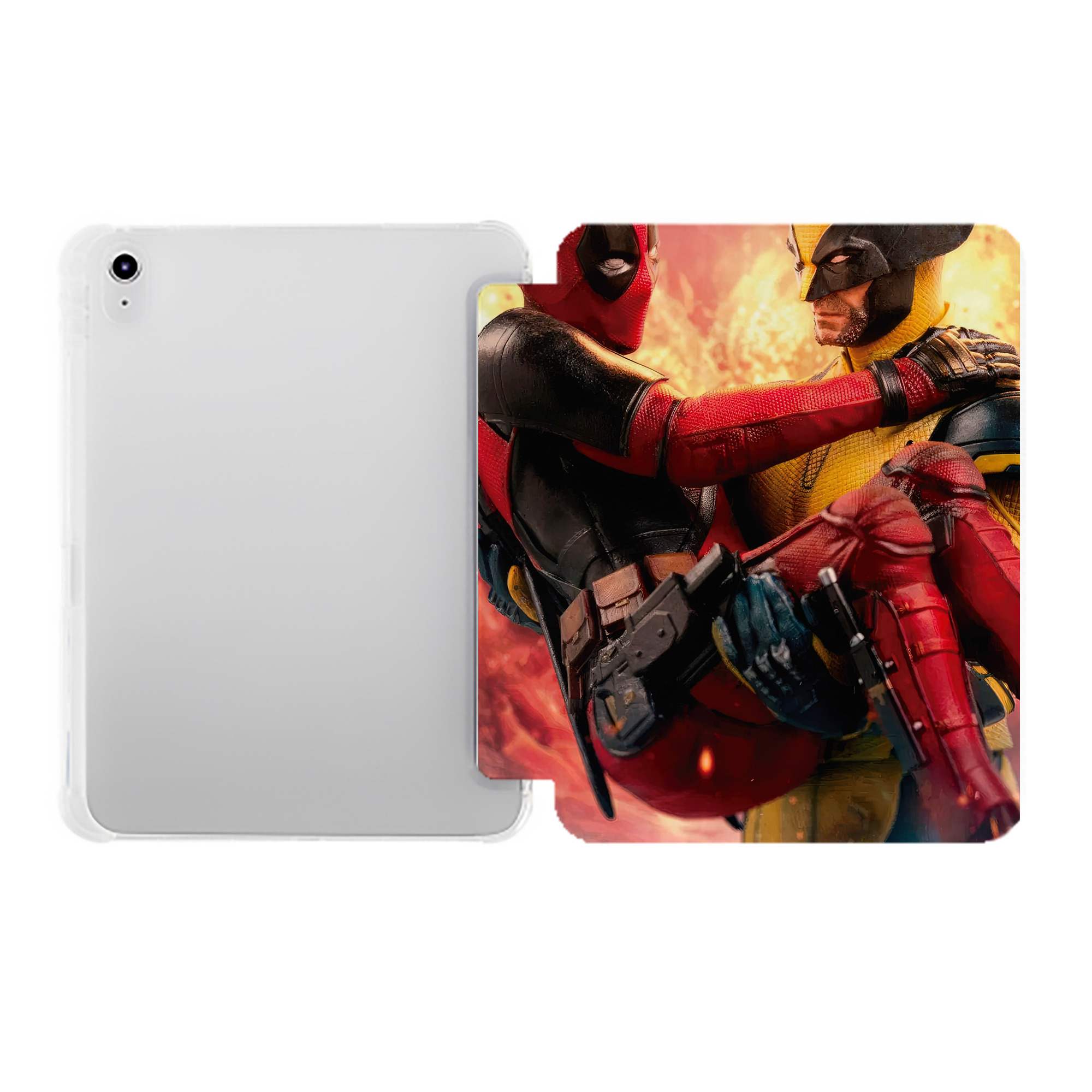 （画像用） Deadpool デッドプール IPad ケース ペン収納付き 三つ折りスタンド PUレザー×シリコン 対応機種9.5/10.5/10.9インチ